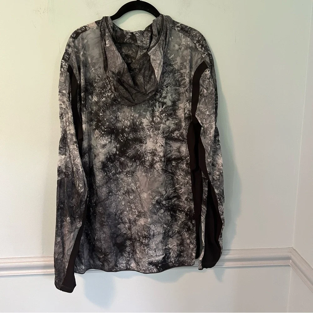 Lululemon Gray & Black Here to Move Reynisfjara Quarter Zip Hood Jacket Size XL